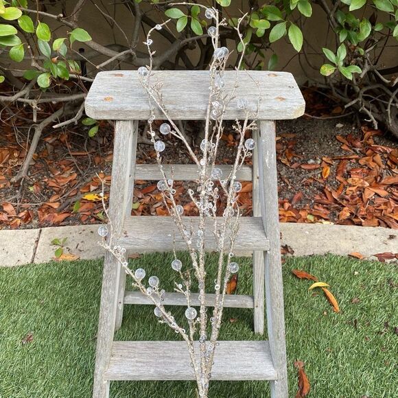 NWT New Direct Import 42" Platinum Silver Metallic Sequin Beaded Jewel Branches - Picture 6 of 12